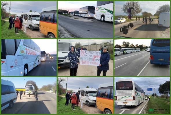 FOTO/VIDEO: Poliția blochează autobuzele care aduc oameni la Chișinău: „Regimul le interzice să se deplaseze la protestul de la parlament”